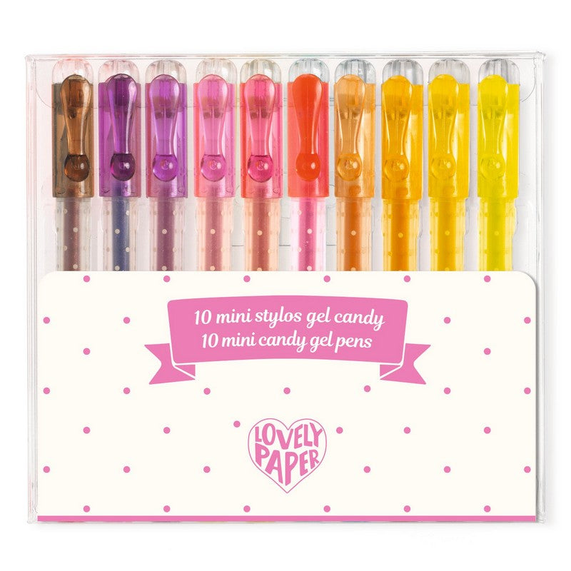 Djeco - 10 Mini Stylos Gel Candy