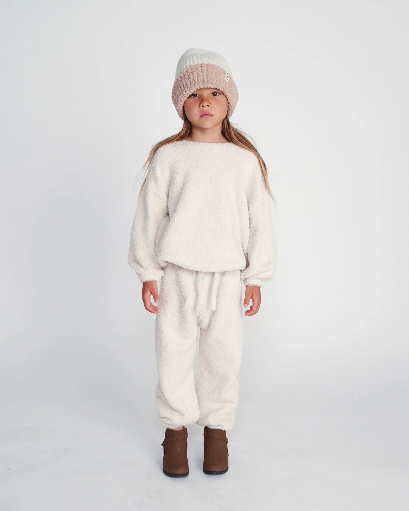 7 AM - Fuzzy Two-Tone Ribbed Beanie