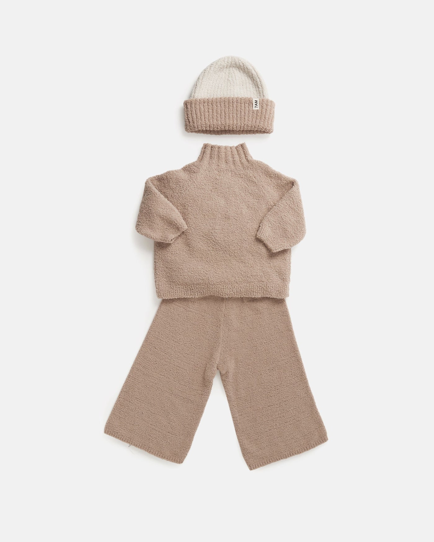 7 AM - Fuzzy Two-Tone Ribbed Beanie