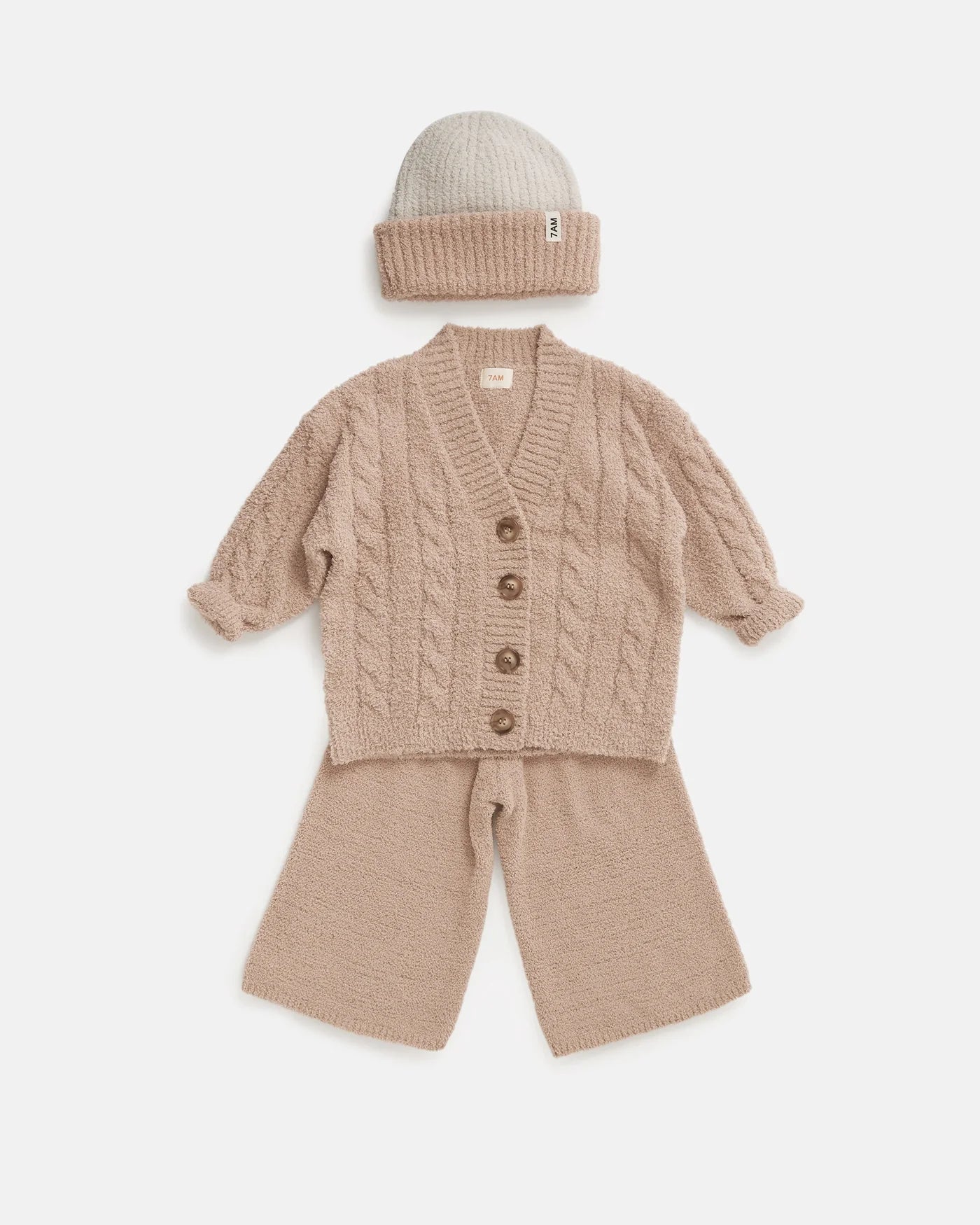7 AM - Fuzzy Two-Tone Ribbed Beanie