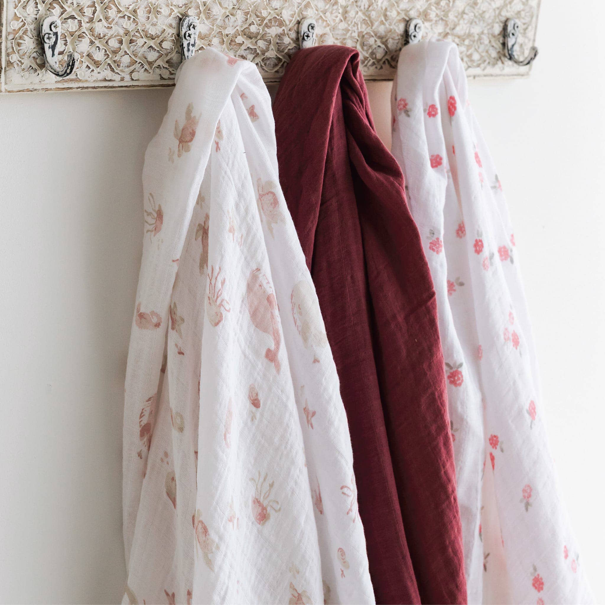 Perlimpinpin - Lange en mousseline de coton - Framboises