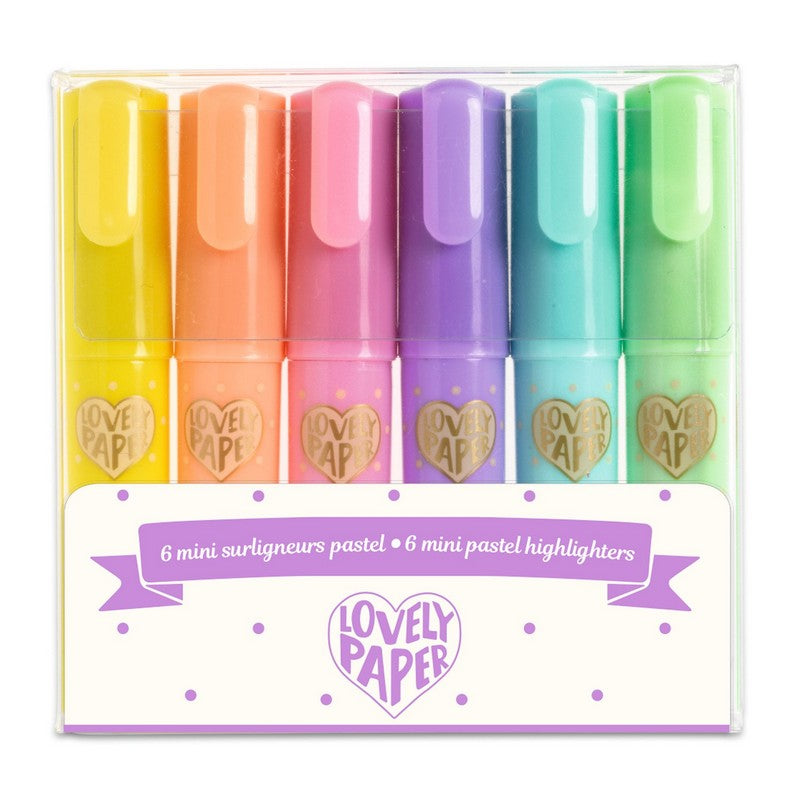 Djeco - 6 Pastel Mini Highlighter Pencils