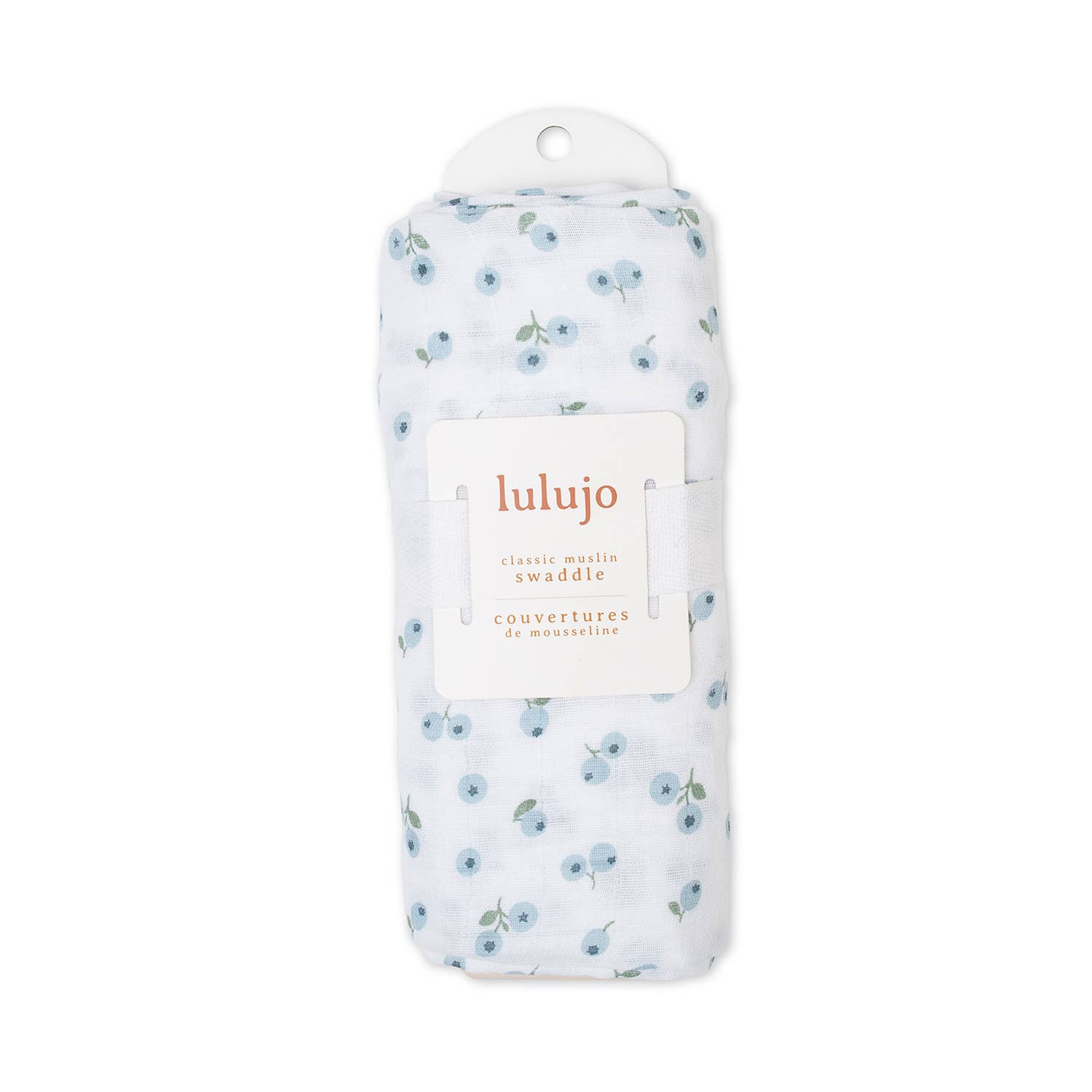 Lulujo - Couverture d'emmaillotage en mousseline de coton - Myrtilles
