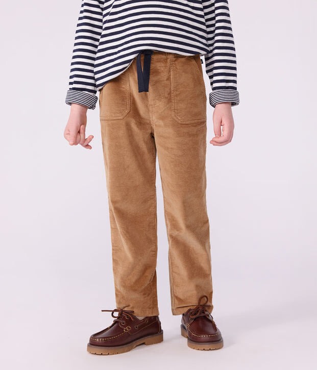 Petit Bateau - Pantalon droit enfant en velours