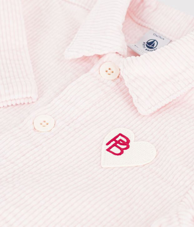 Petit Bateau - Combinaison longue bébé en velours uni