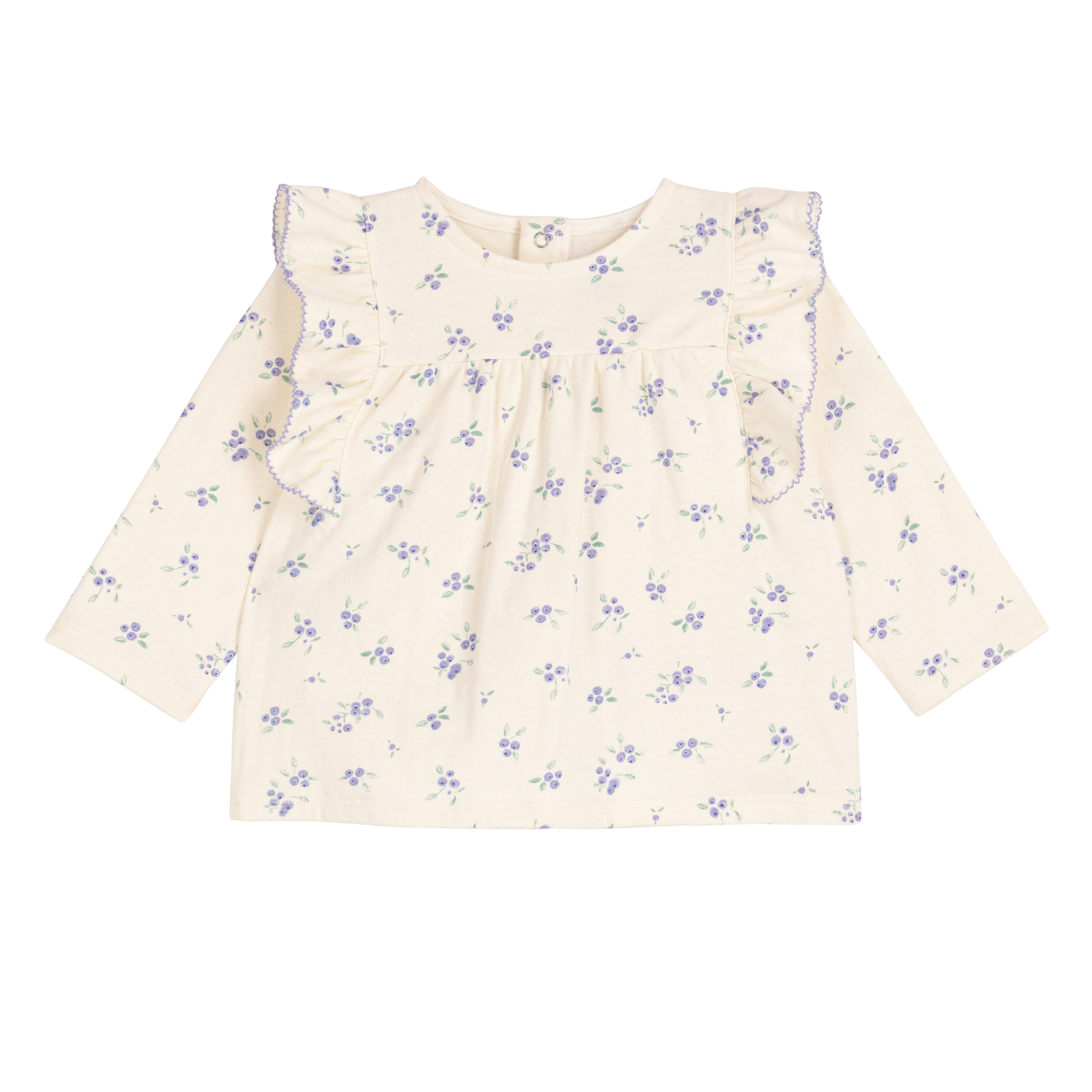 Petit Bateau - Baby's long-sleeved floral print cotton blouse