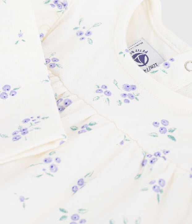 Petit Bateau - Blouse bébé en coton manches longues imprimée fleurs