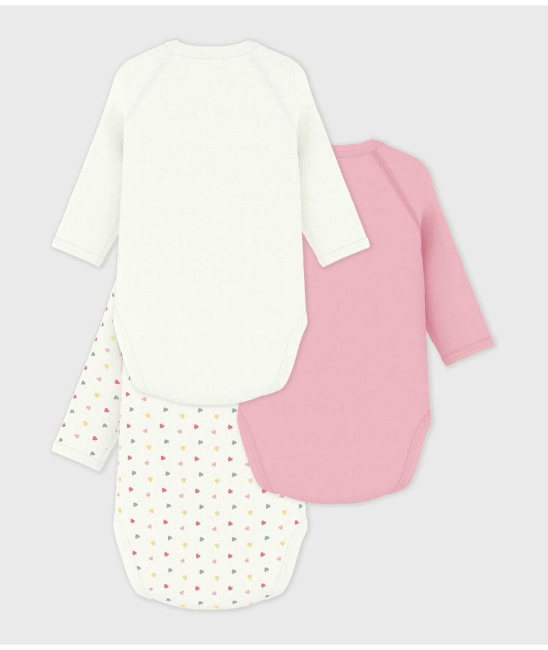 Petit Bateau - Pack of 3 Long Sleeve Bodysuits