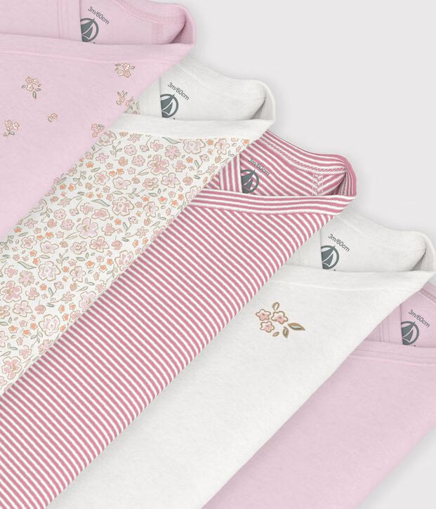 Petit Bateau - Lot de bodies croisés manches longues en coton imprimé bébé