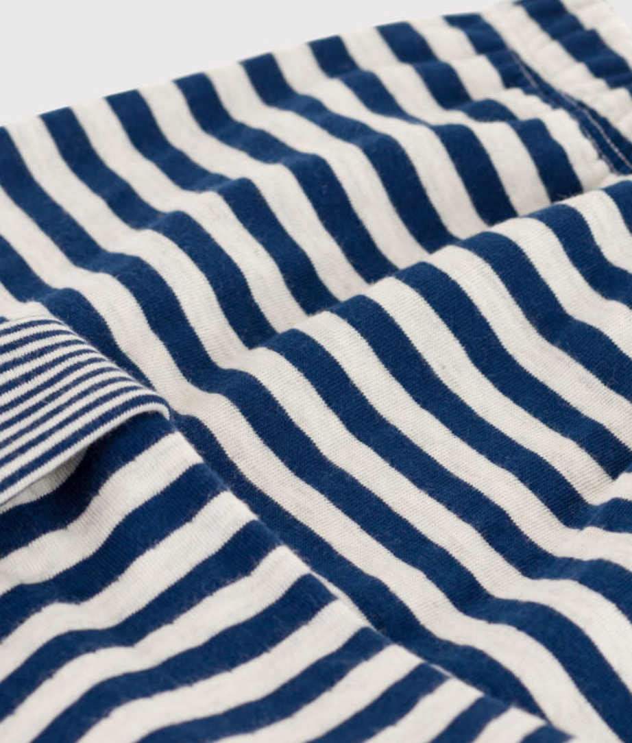 Petit Bateau - Striped Pants Medieval Blue/Montelimar