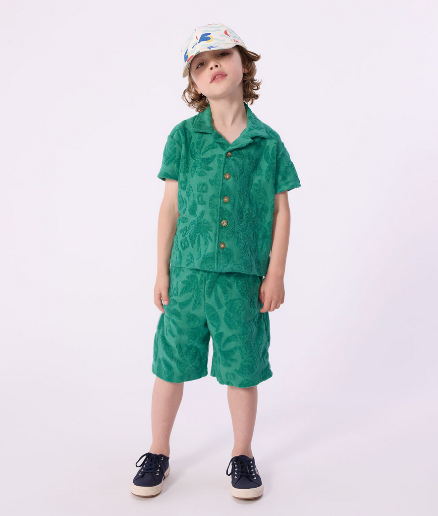 Petit Bateau - Chemise enfant en coton à manches courtes