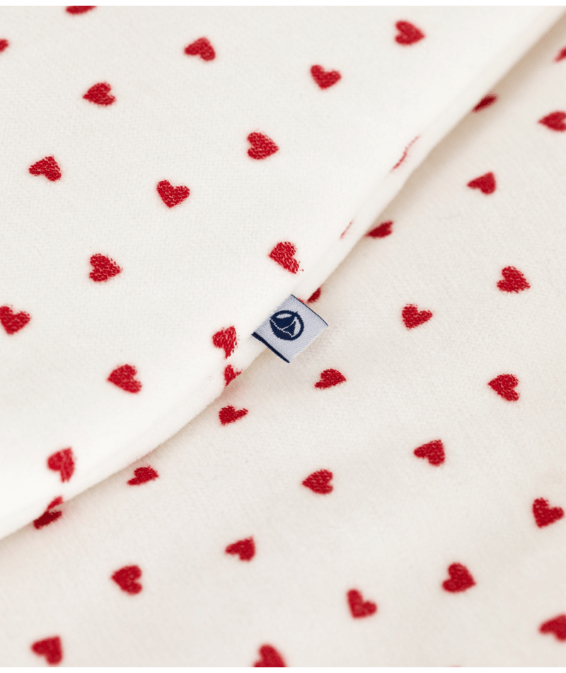 Petit Bateau - Gigoteuse bébé en velours imprimé cœurs TOG 3