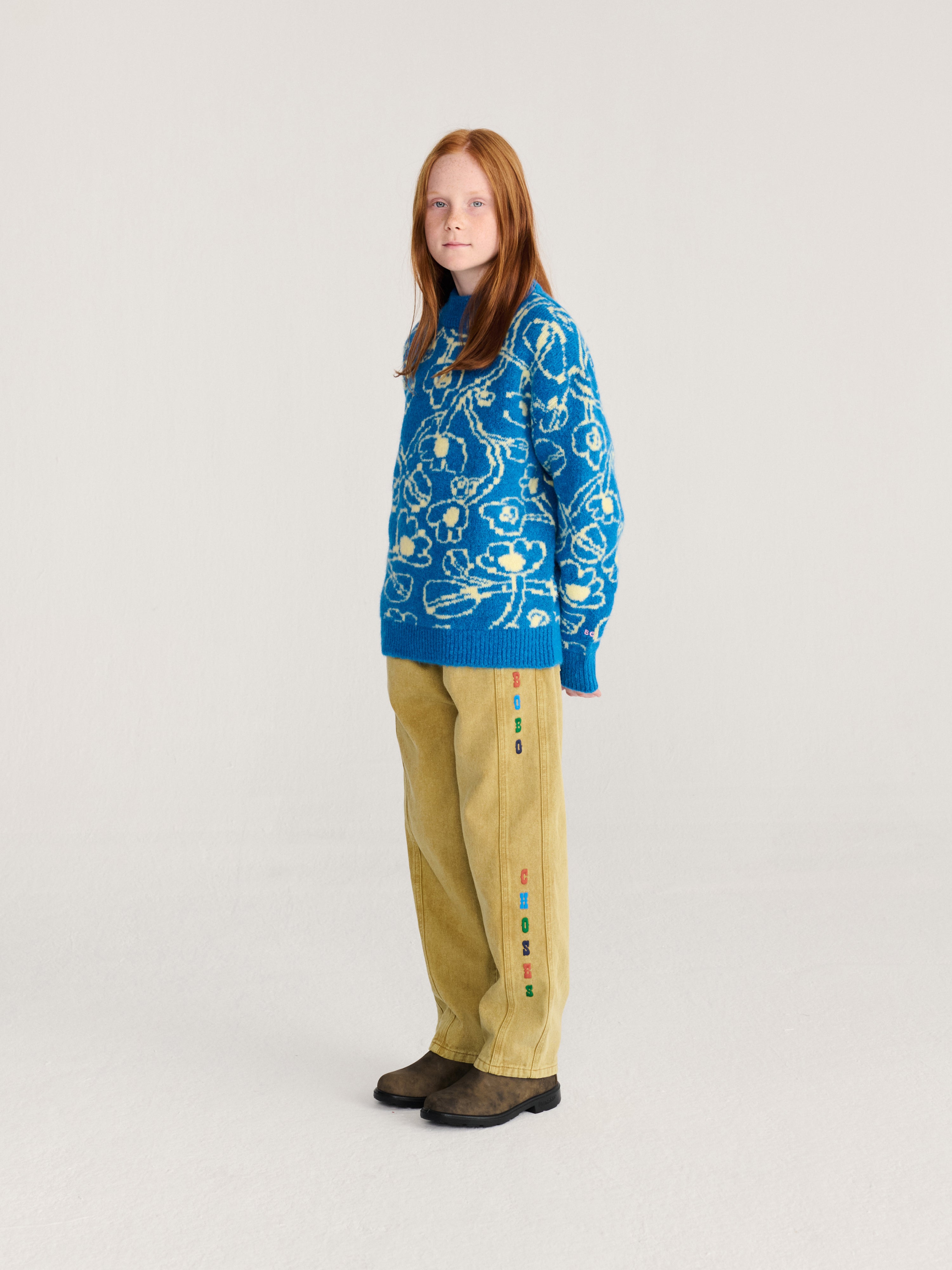 Bobo Choses - Sketchy Flowers all over jacquard jumper