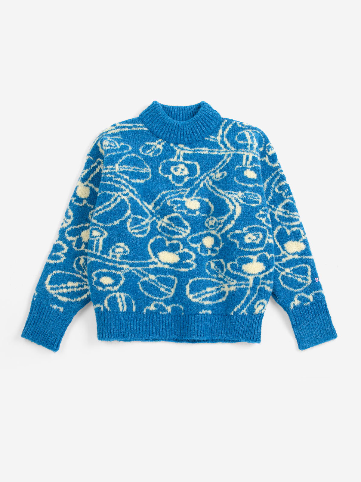 Bobo Choses - Pull jacquard imprimé intégral en fleurs esquissées