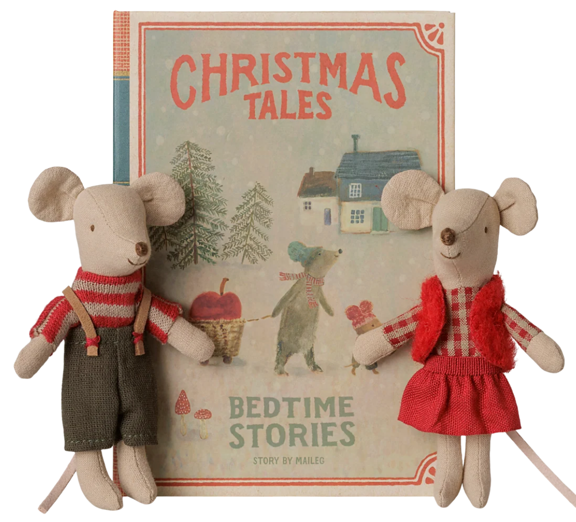 Maileg - Jumeaux Souris de Noël, Petite soeur & Petit frère dans leur coffret livre