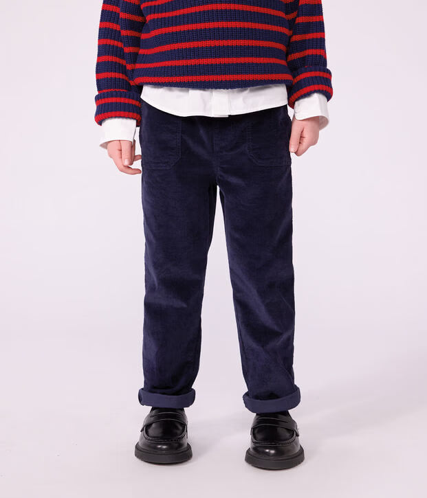 Petit Bateau - Pantalon droit enfant en velours