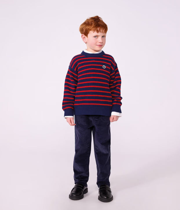 Petit Bateau - Pantalon droit enfant en velours