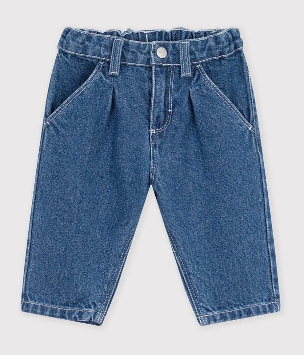 Petit Bateau - Baby plain denim trousers