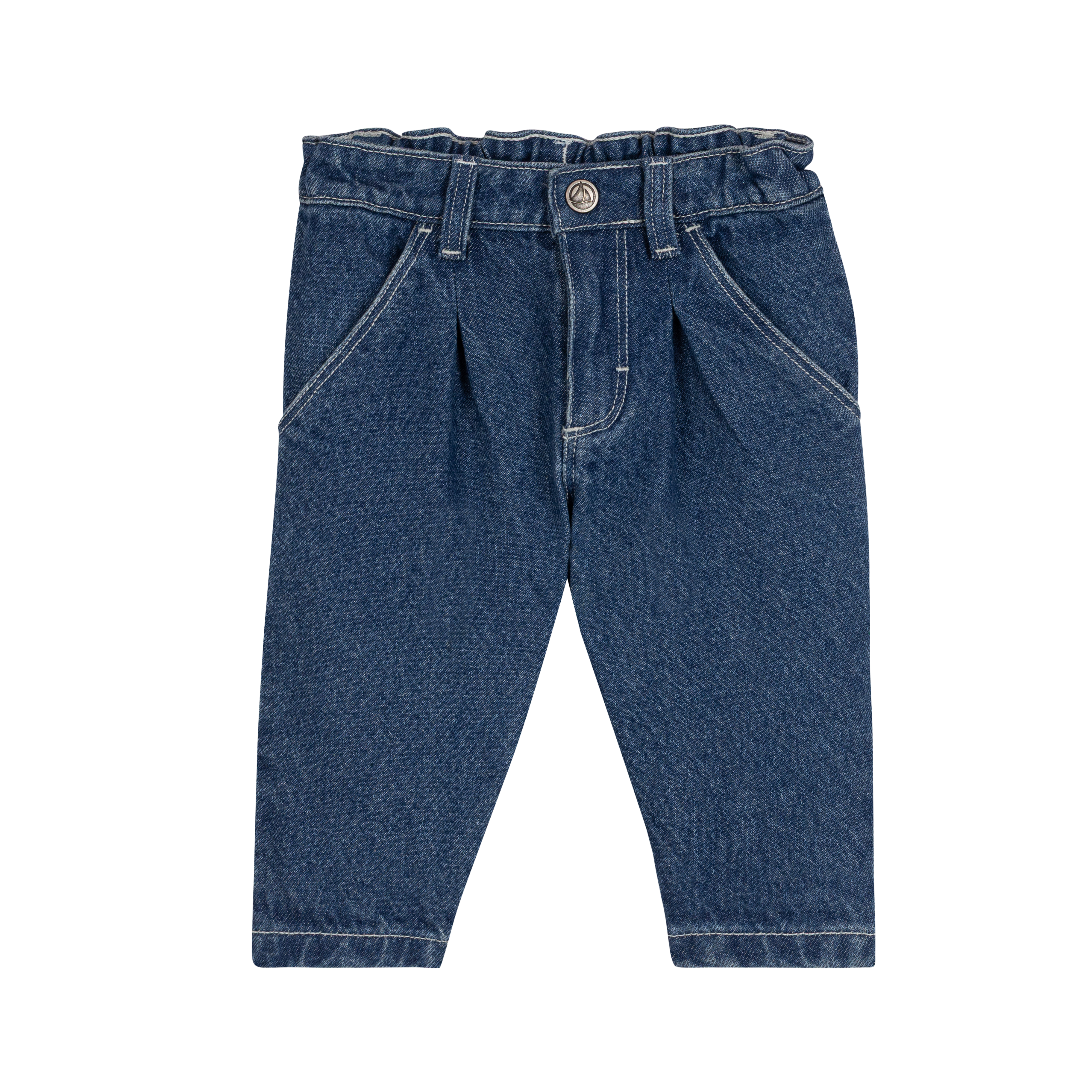 Petit Bateau - Pantalon bébé en denim uni