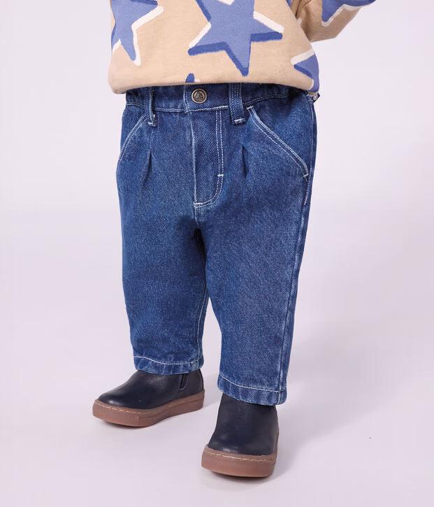 Petit Bateau - Baby plain denim trousers