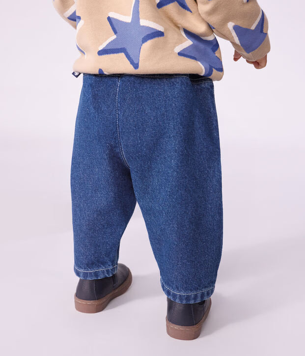 Petit Bateau - Baby plain denim trousers