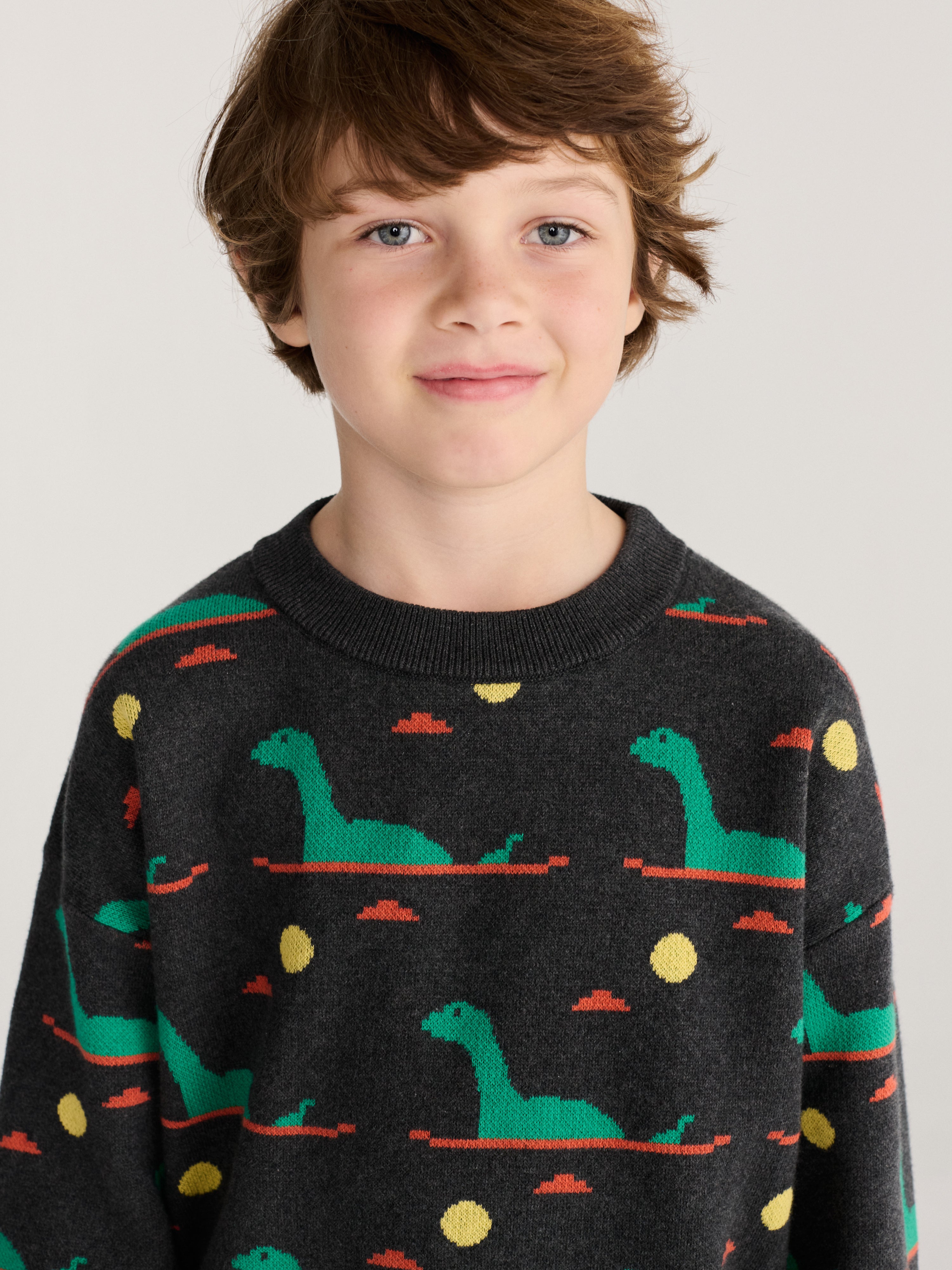 Bobo Choses - Pull jacquard imprimé intégral Lake Monster