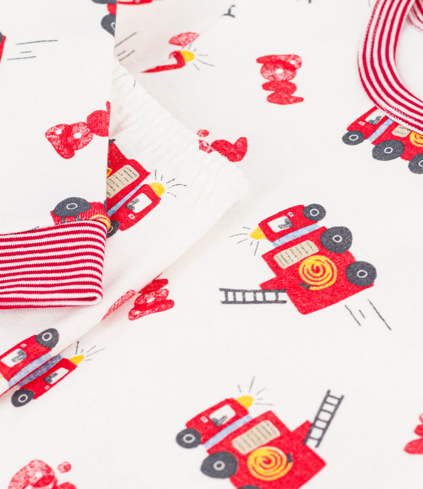 Petit Bateau - Pyjama très ajusté enfant en coton imprimé pompier