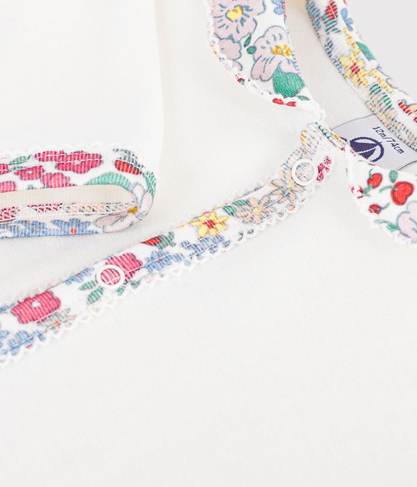 Petit Bateau - Plain baby pyjamas with collar