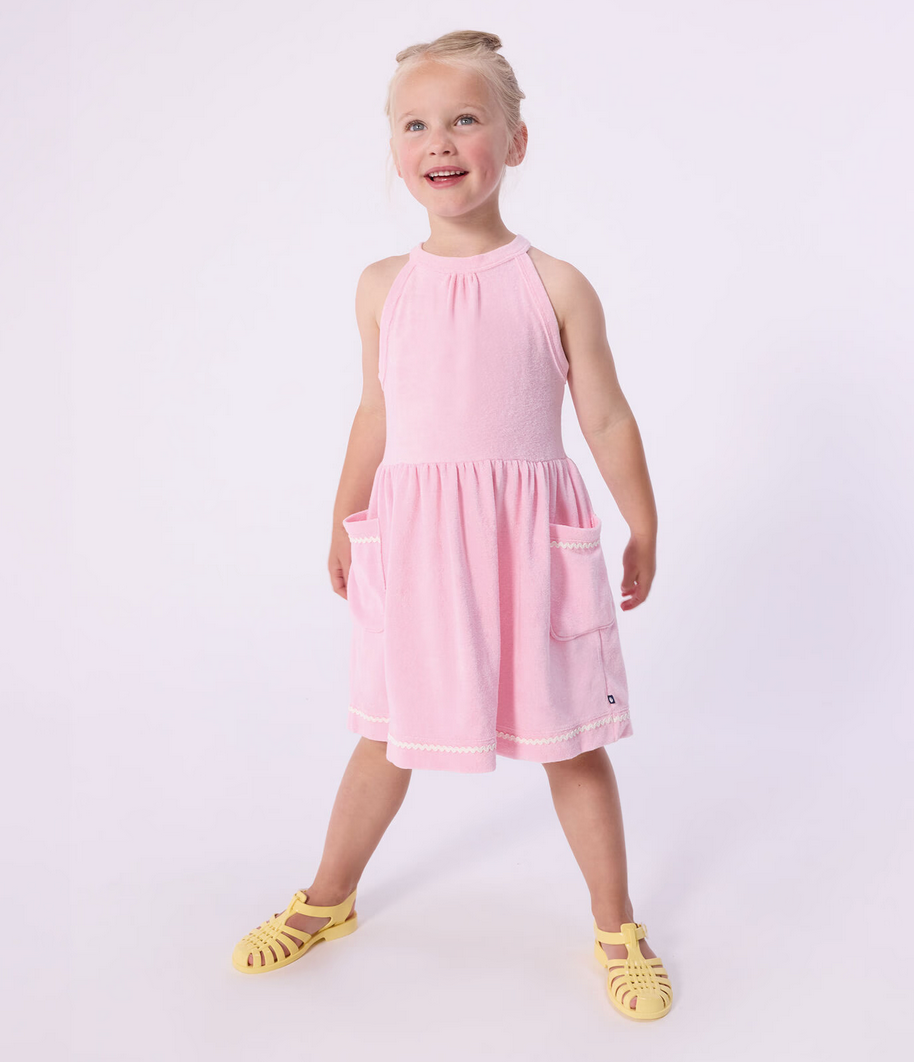Petit Bateau - Robe sans manches enfant en coton uni