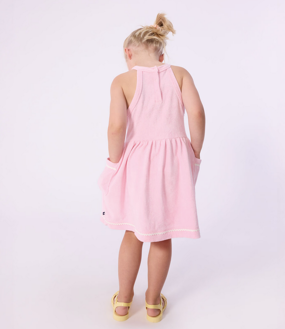 Petit Bateau - Robe sans manches enfant en coton uni