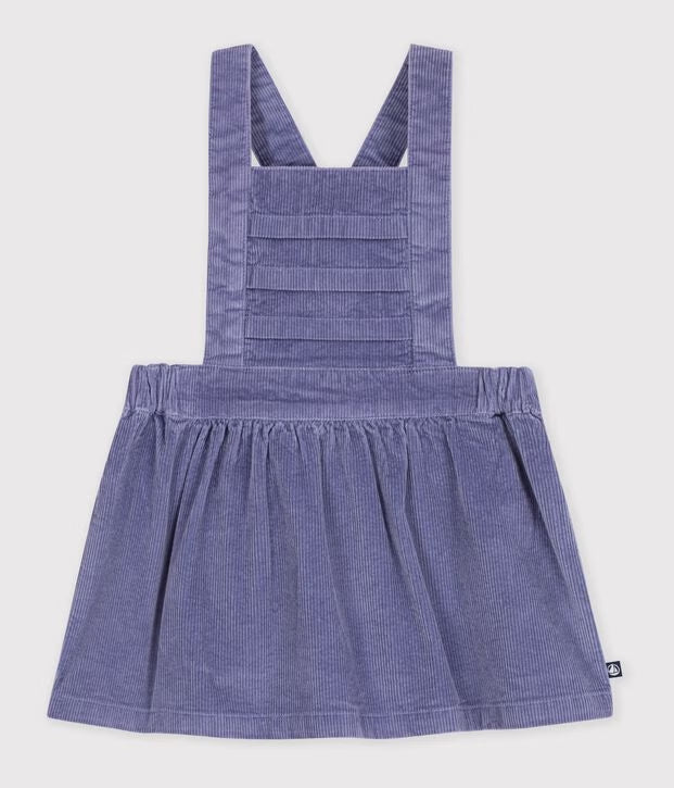 Petit Bateau - Robe bébé sans manches en velours côtelé uni