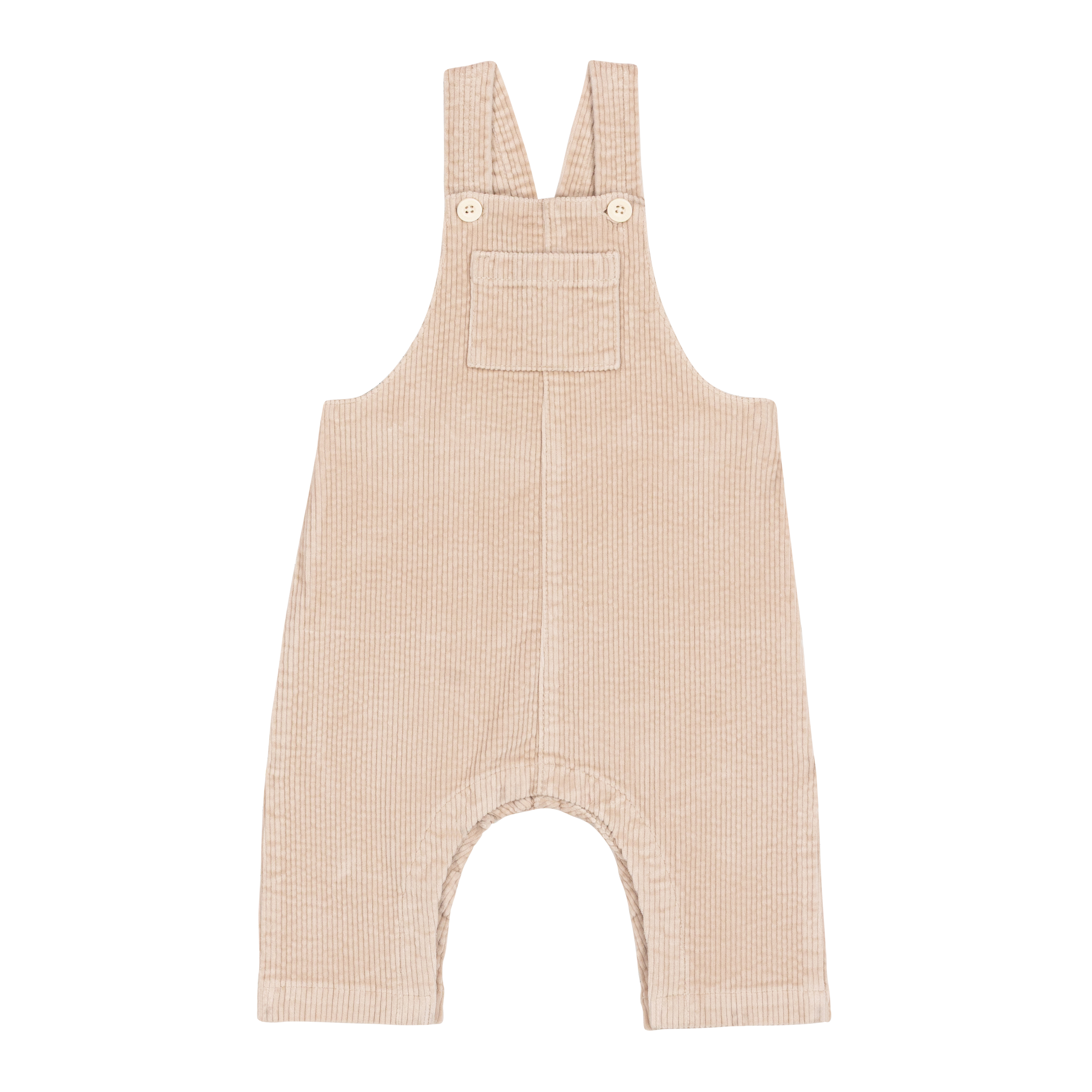 Petit Bateau - Plain long-leg velvet baby overalls