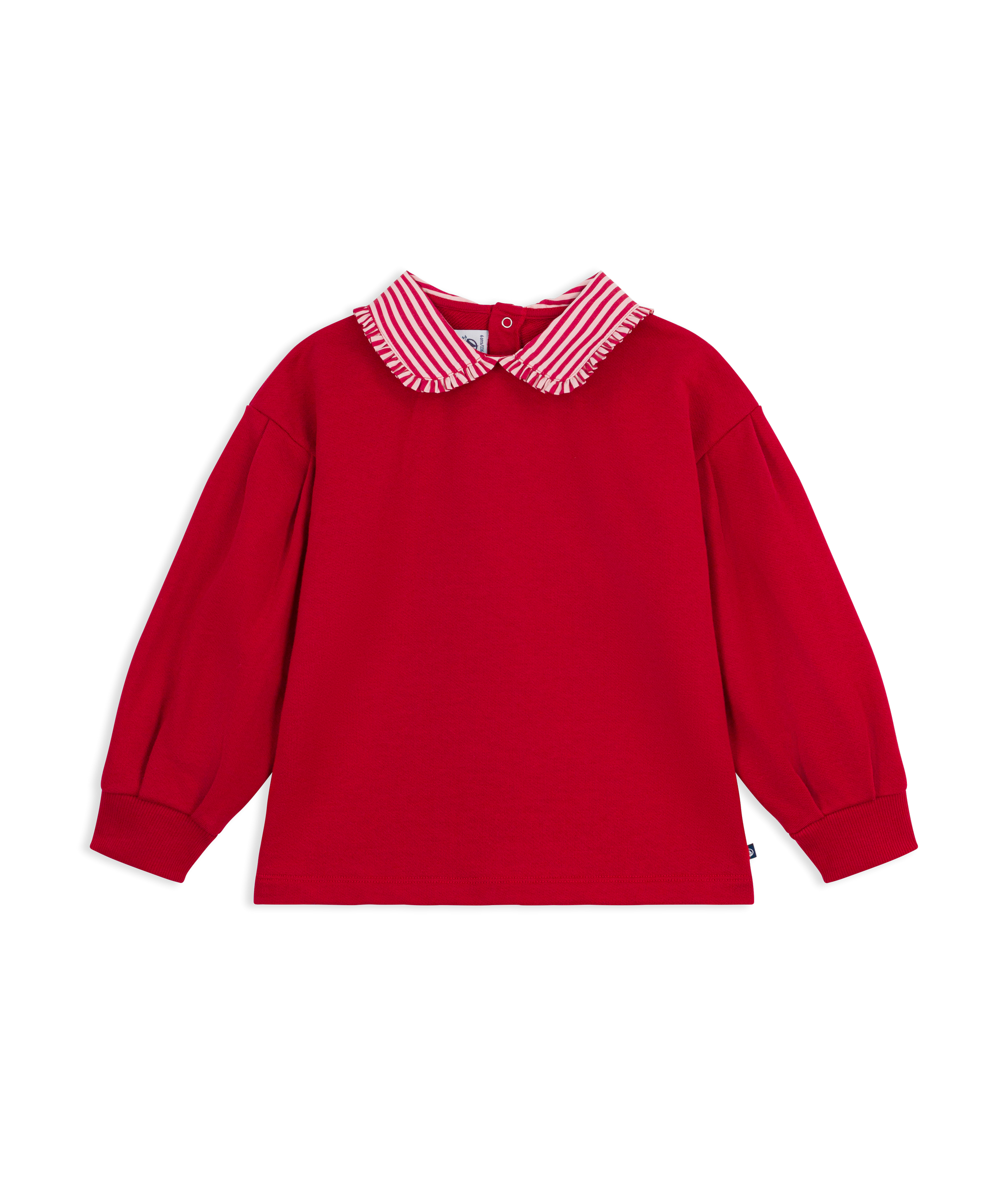 Petit Bateau - Plain cotton children's sweatshirt with collar