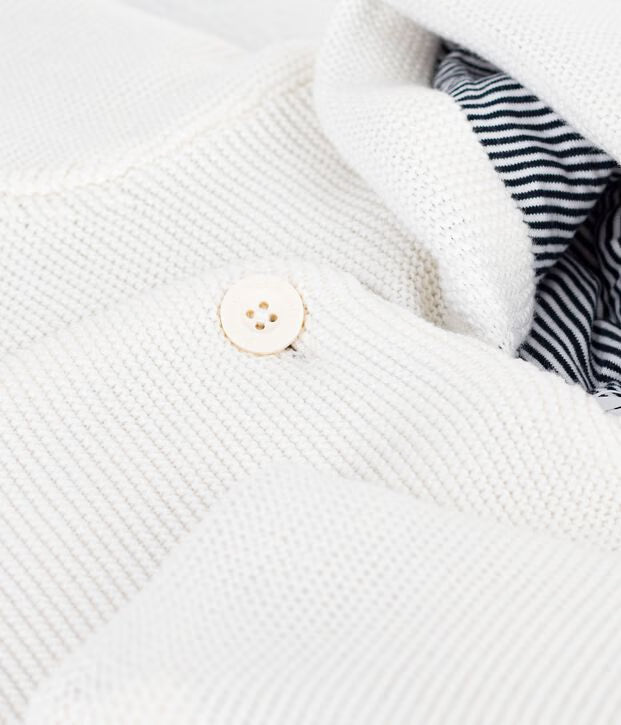 Petit Bateau - Veste bébé ouatinée en tricot et doublure milleraies