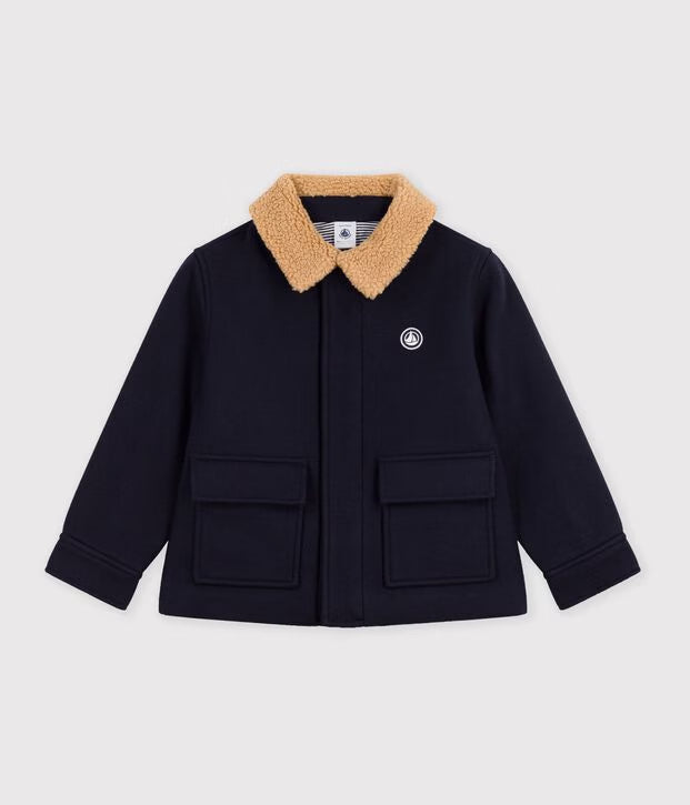 Petit Bateau - Veste esprit caban enfant en draps de laine uni