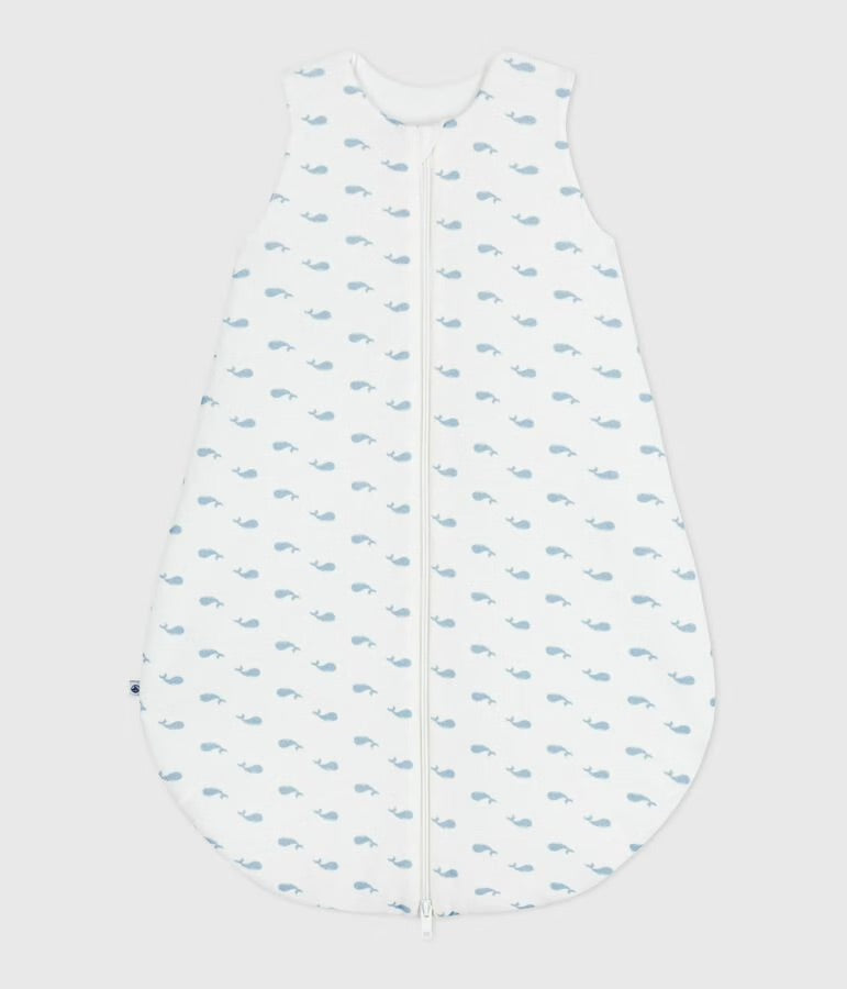 Petit Bateau - Babies' 3 TOG whale-print corduroy sleeping bag