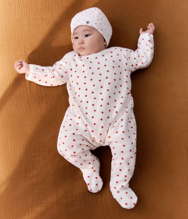 Petit Bateau - Pyjama Dors Bien Coeurs en Velours