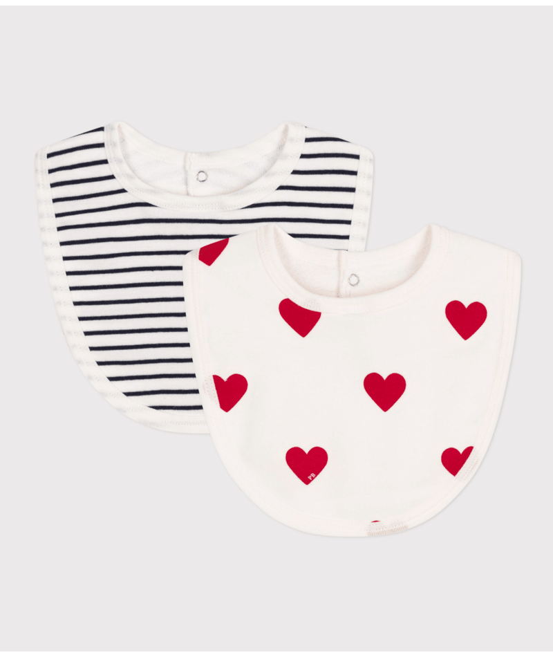 Petit Bateau - Set of 2 cotton baby bibs
