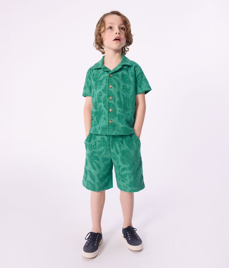 Petit Bateau - Bermuda short enfant en coton uni imprimé