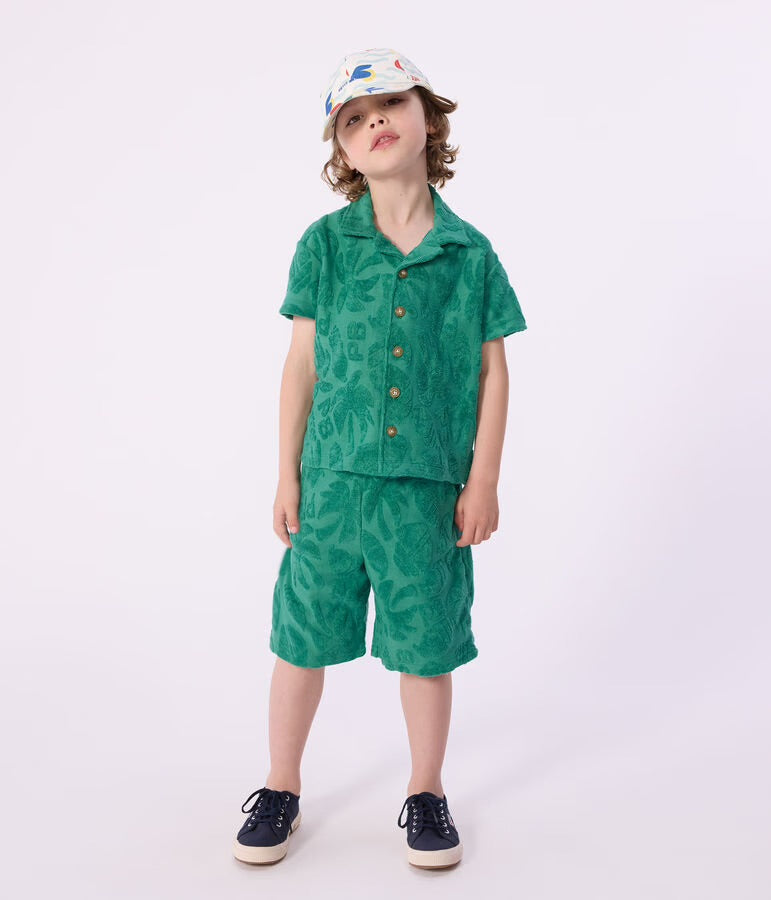 Petit Bateau - Bermuda short enfant en coton uni imprimé