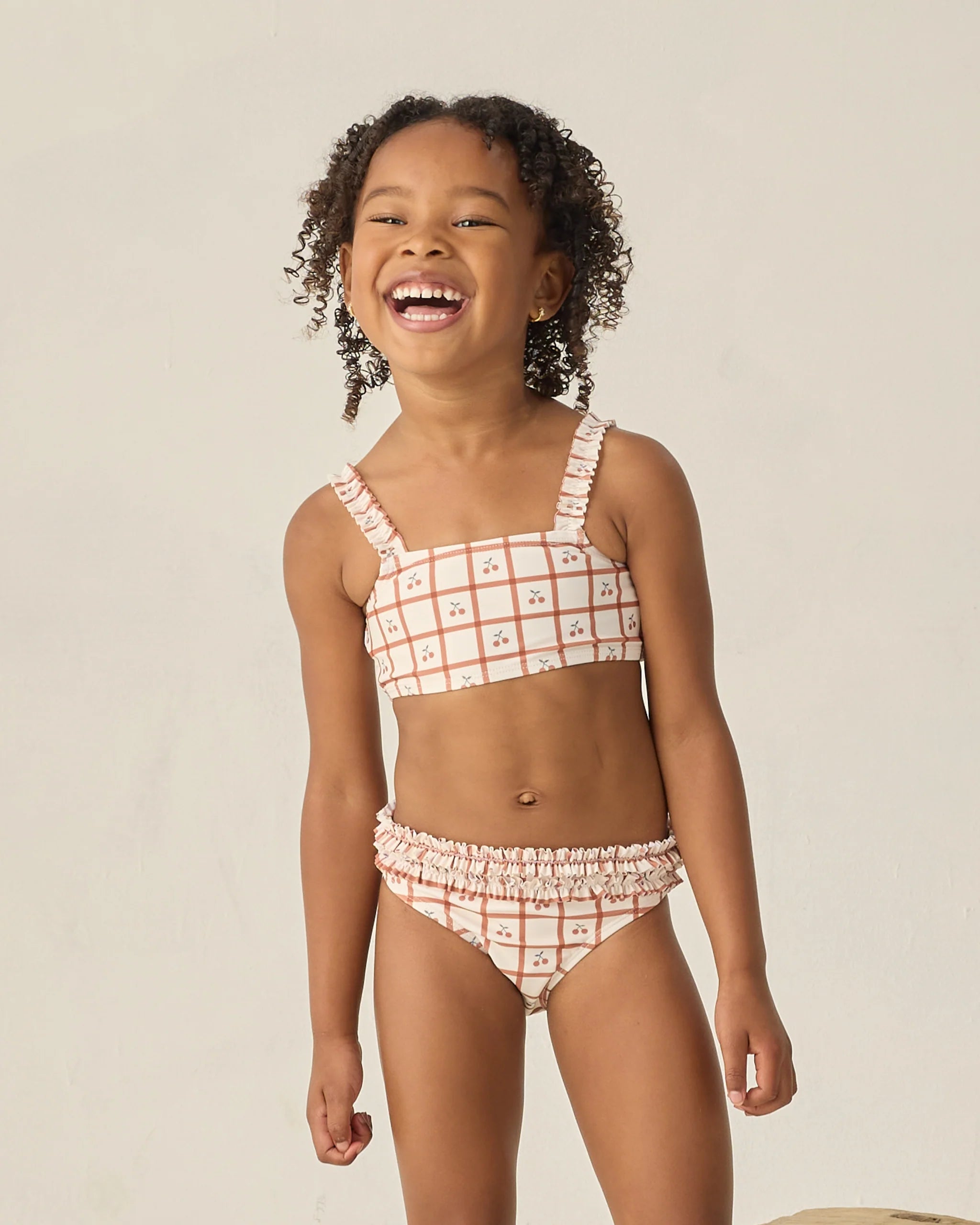 Rylee + Cru - Rouched Bikini Cherry Check
