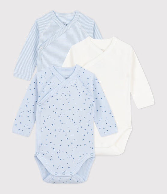 Petit Bateau - Pack of 3 Long Sleeve Bodysuits
