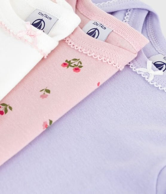 Petit Bateau - Pack of 3 Long Sleeve Bodysuits