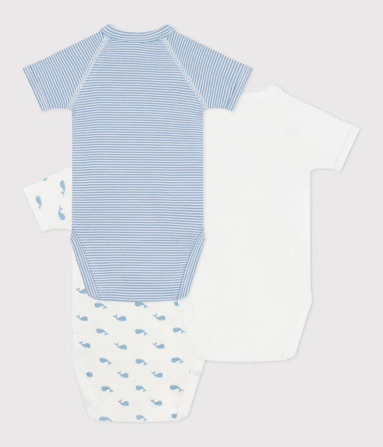 Petit Bateau - Pack of 3 Short Sleeve Diaper Covers