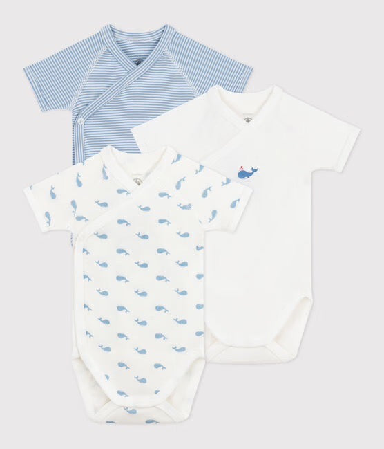 Petit Bateau - Pack of 3 Short Sleeve Diaper Covers