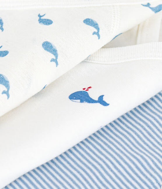 Petit Bateau - Pack of 3 Short Sleeve Diaper Covers