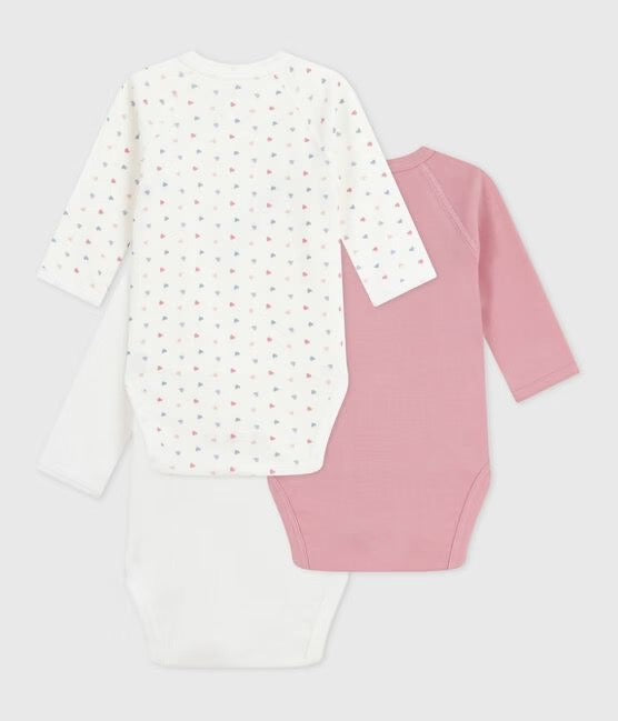 Petit Bateau - Pack of 3 Long Sleeve Bodysuits