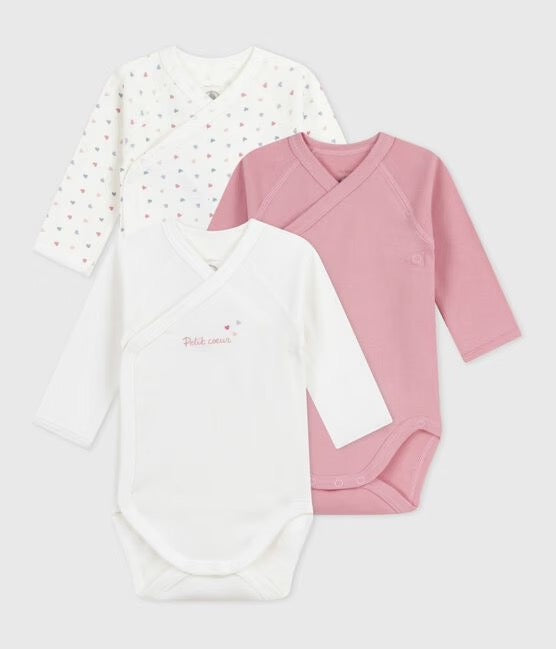 Petit Bateau - Pack of 3 Long Sleeve Bodysuits