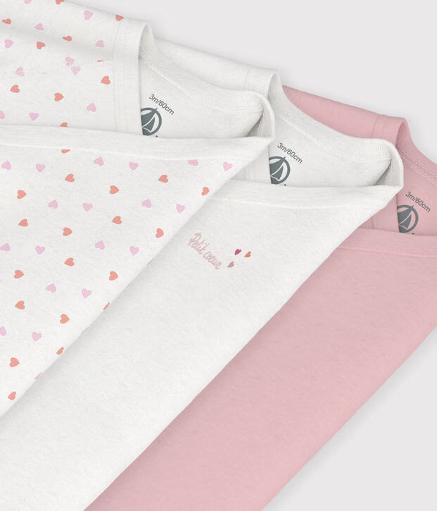 Petit Bateau - Lot de bodies croisés manches longues en coton imprimé bébé