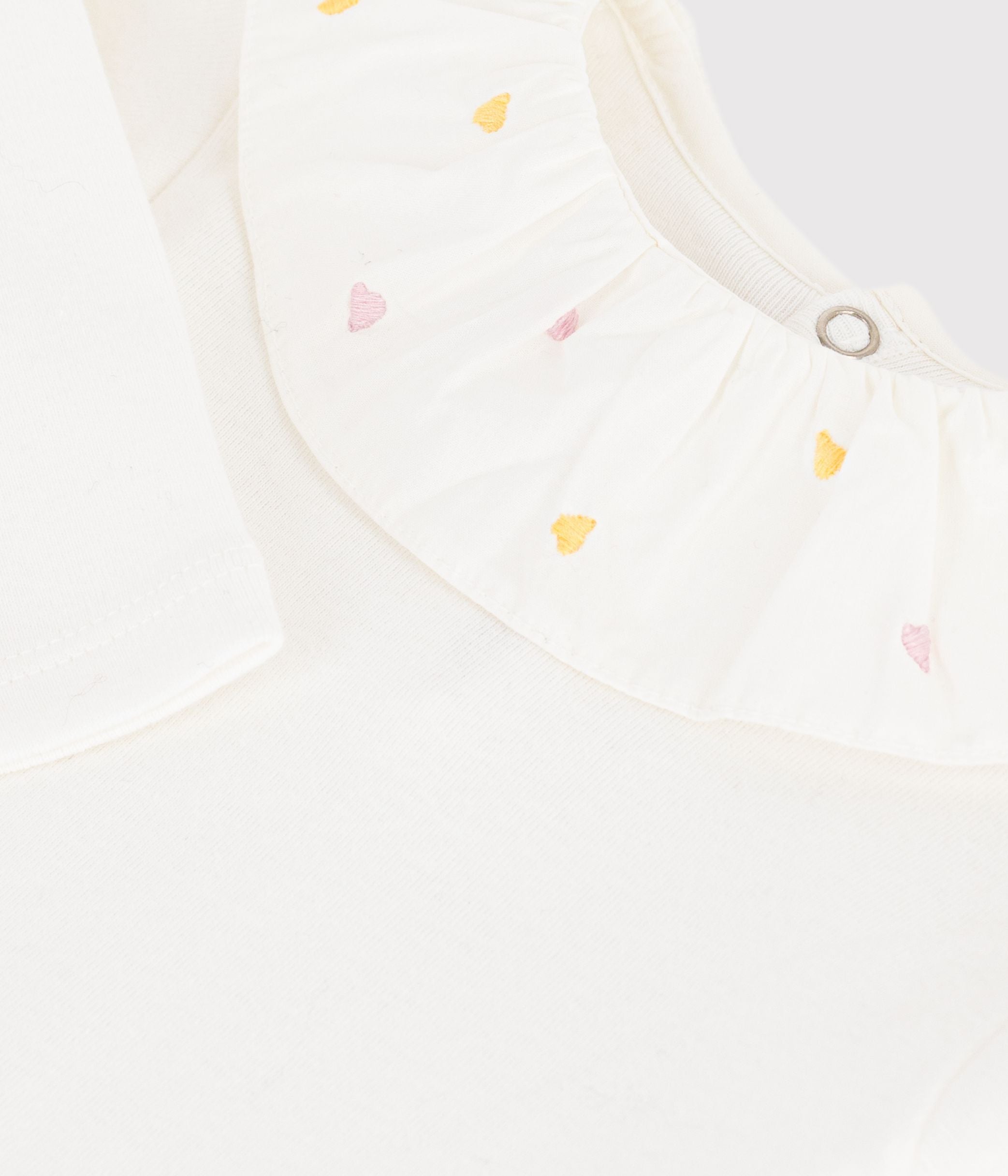 Petit Bateau - Body bébé en coton uni à col brodé